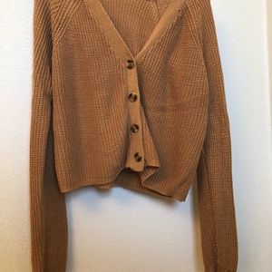 XL button up cropped sweater